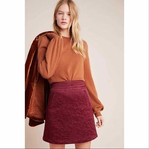 Anthropologie Maeve Beatrice Quilted Mini Skirt